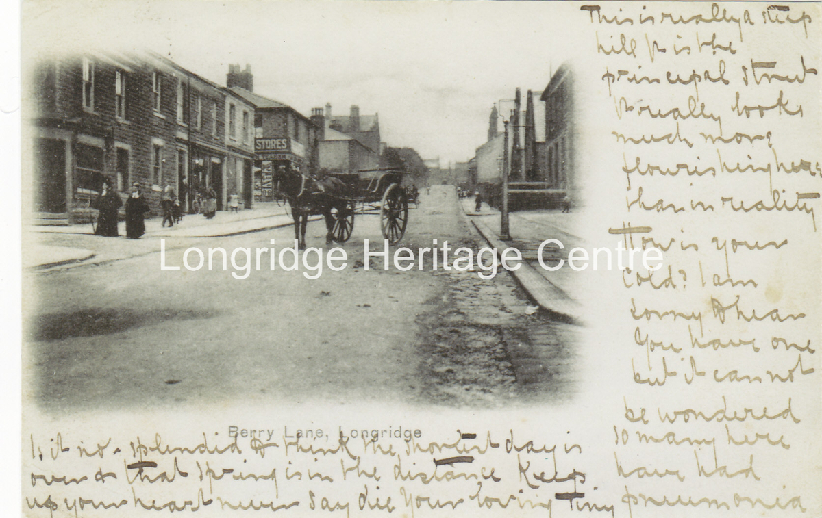 230A - Berry Lane - View uphill from near the Co-op Buildings - 1904